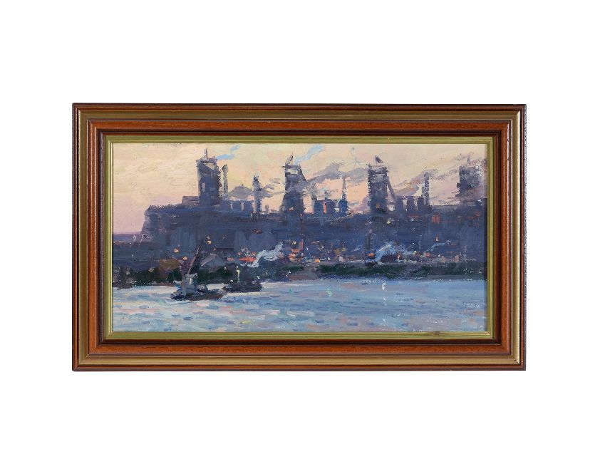 Rare Painting of former Azovstal Steel Works in Mariupol, Ukraine, up for Auction